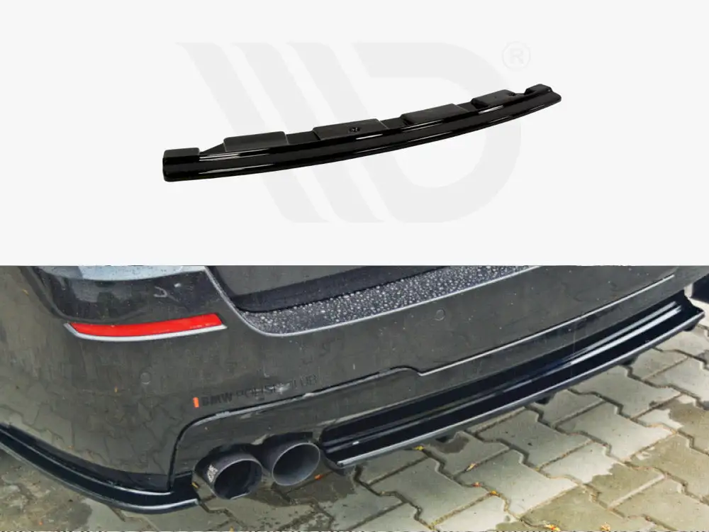 BMW 5 F11 M-pack - Without Vertical BARS (Fits TWO Double Exhaust Ends) Central Rear Splitter - Maxton Design 1 BMW 5 F11 M-pack - Without Vertical BARS (Fits TWO Double Exhaust Ends) Central Rear Splitter - Maxton Design