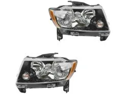 DIY Solutions - Halogen Headlight Assembly Set Of 2 - 2013 - 2017 Jeep Compass - LHT07948