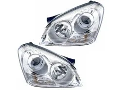 DIY Solutions - Headlight Assembly - Set Of 2 - Chrome Housing - 2006 - 2007 Kia Optima (Up To 4/17/2007) - LHT03712