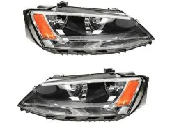 DIY Solutions - Halogen Headlight Assembly - Set Of 2 - 2011 - 2016 Volkswagen Jetta Sedan - LHT03787
