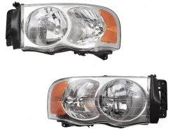Brock - Headlight Assembly Set Of 2 - With Chrome Bezel - 2002 - 2005 Dodge Ram 1500 - 2221-0100S