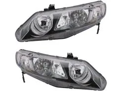 DIY Solutions - Headlight Assembly Set Of 2 - 2006 - 2011 Honda Civic Hybrid 4 Door - LHT03324