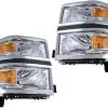 DIY Solutions - Headlight - Set Of 2 - Chrome Bezel - Non Projection Style - 2014 - 2015 Chevrolet Silverado 1500 - LHT04017