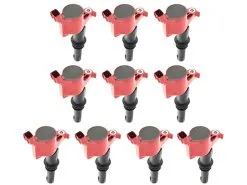 Replacement - Direct Ignition Coil Kit - Set Of 10 - Super Red Upgrade - 2004 - 2008 Ford F150 5.4L V8 - 904-003R-K10
