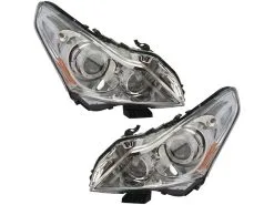 DIY Solutions - HID Headlight Assembly Set - 2 Piece - Chrome Bezel - 2011 - 2012 Infiniti G25 (Base / Journey) - LHT03898