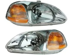 DIY Solutions - Headlight Assembly - Set Of 2 - 1996 - 1998 Honda Civic - LHT03097